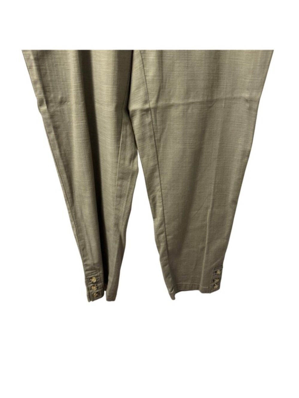 Intro. Kris Ankle Stretch Cotton Slub olive green Pants Size 16 women NWT - Picture 9 of 12